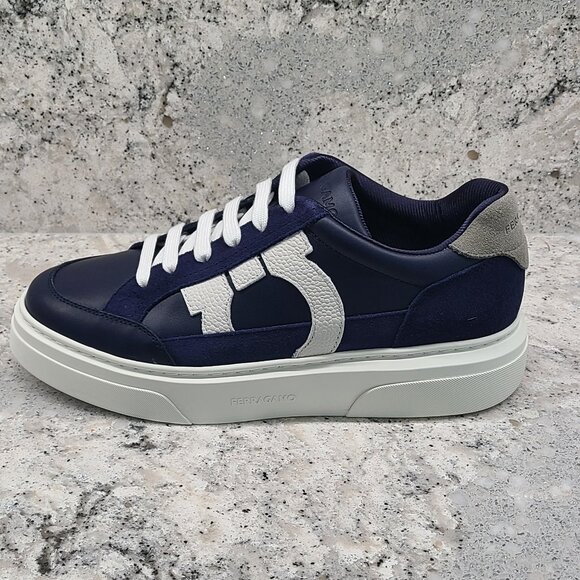 Ferragamo Cassina Low Top Sneaker with Gancini Inlay - Picture 2 of 10